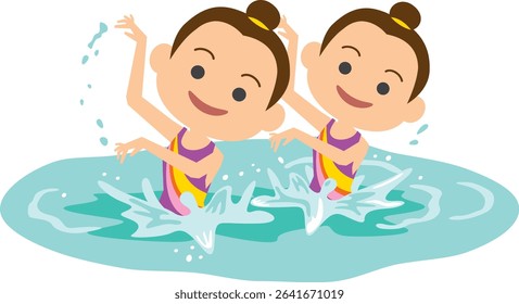 Artistic swimming athletes (women's duet)