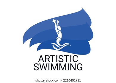 artistic swimming sport vector line icon. sport pictogram, vector illustration.