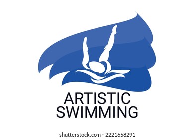 artistic swimming sport vector line icon. sport pictogram, vector illustration.