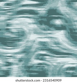 Artistic swirl cyan blue waves ocean sea colors marbling seamless vector fashionable or wall poster, digital print design