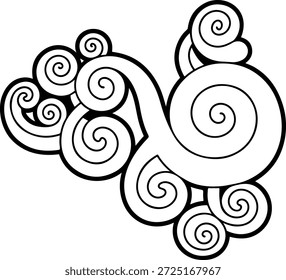 Artistic Swirl Pattern Abstract Line Vector