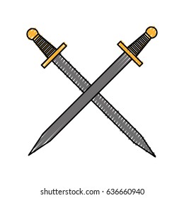 artistic sword isolated icon