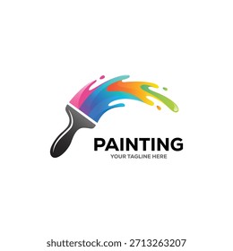 Un símbolo artístico que muestra una pincelada fluida y multicolor que representa la creatividad, la imaginación y el trabajo de diseño de alta calidad.