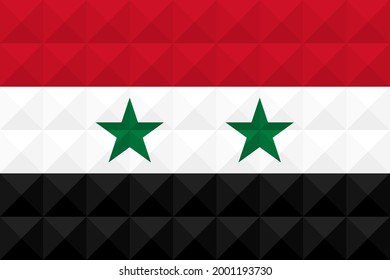 Artistic Syria flag vector. formed from triangles to squares with different contrasting colors illustrating a 3d effect. Ratio 2:3