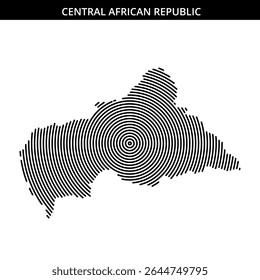 Artistic take on Central African Republic with circular designs.