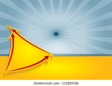 Artistic template with arrows and copy space area