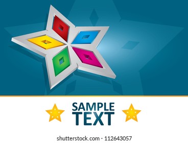 Artistic template with star and copy space area