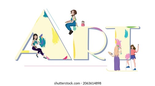 Artistic text concept ART modern creativity - Vector illustration