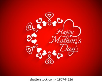 Artistic text design of Mother's day on red color background. vector illustration