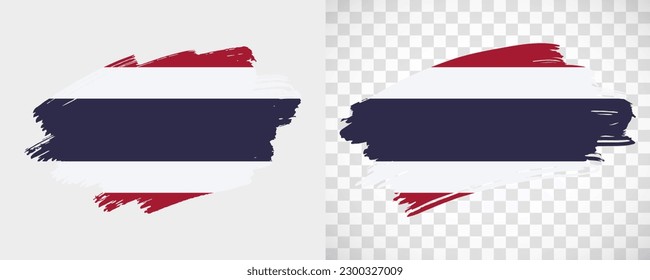 Artistic Thailand flag with isolated brush painted textured with transparent and solid background
