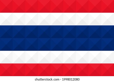 Artistic Thailand flag vector. formed from triangles to squares with different contrasting colors illustrating a 3d effect. Ratio 2:3