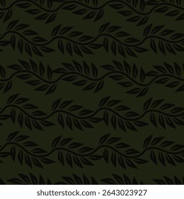 Artistic tiny flowers seamless pattern. Vector hand drawn. Dark floral print. Template for design, fabric, fashion, textile, paper, wallpaper

