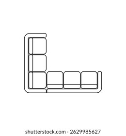 Artistic top-down outline of corner sofa