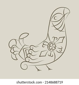 Vector artístico tradicional de dibujo de aves
