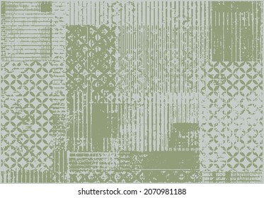 Artistic traditional motifs, stripe, textured check Earth Tones nature pastel coloured boho Pattern seamless Dyed Print  design. Abstract Ethnic Geo Batik runner carpet, rug, scarf, curtain, vector. 