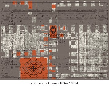 Artistic traditional motifs,stripe, textured  check nature pastel  coloured boho Pattern seamless Dyed Print pattern design . Abstract  Hand Ethnic Batik runner carpet, rug, scarf, curtain, vector 