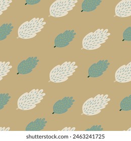 Artistic tree and foliage illustration in a repeating pattern, ideal for fashion and home decor, blending nature and graphic elements for a fresh look.