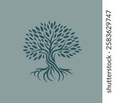 Artistic Tree Illustration. Nature Tree Vector Logo Design.