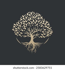 Artistic Tree Illustration. Nature Tree Vector Logo Design.