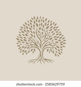 Artistic Tree Illustration. Nature Tree Vector Logo Design.