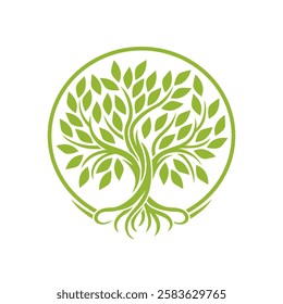 Artistic Tree Illustration. Nature Tree Vector Logo Design.