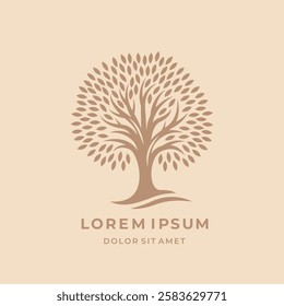 Artistic Tree Illustration. Nature Tree Vector Logo Design.