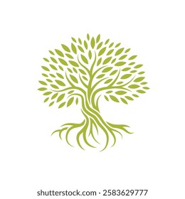 Artistic Tree Illustration. Nature Tree Vector Logo Design.