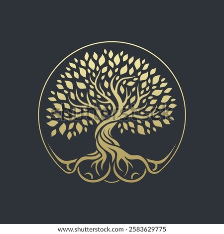 Artistic Tree Illustration. Nature Tree Vector Logo Design.