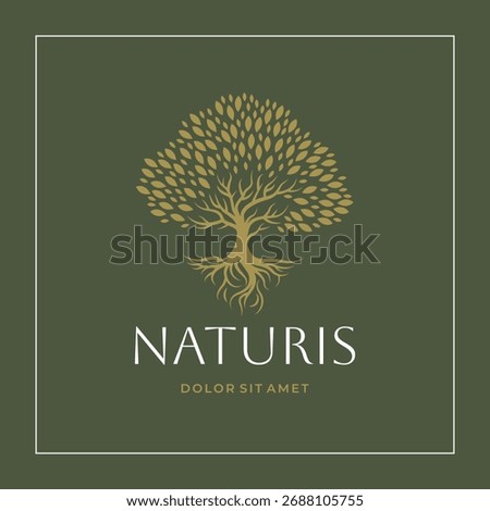 Artistic Tree Illustration. Nature Tree Vector Logo Design.	