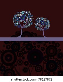 artistic tree invitation for life events with place for text
