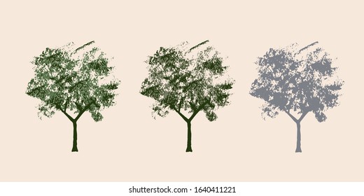 Artistic tree symbol vector.  Natural organic graphic element for design. 