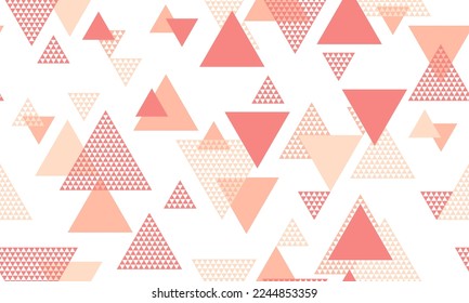 Artistic triangle shapes seamless pattern graohic design. Abstract geometric geo print. Colorful triangles motion backdrop. Triangular shapes scandinavian repeating pattern.