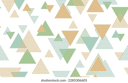 Artistic triangle shapes seamless pattern vector design. Fashionable print. Colorful triangles motion. Mix triangular shapes seamless pattern.