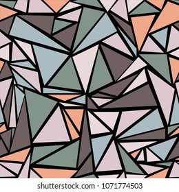 Artistic triangular shapes geometric seamless background. Minimal triangles polygonal texture. Urban triangle shapes minimal background for business flyer.