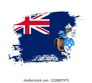 Artistic Tristan da Cunha national flag design on painted brush concept