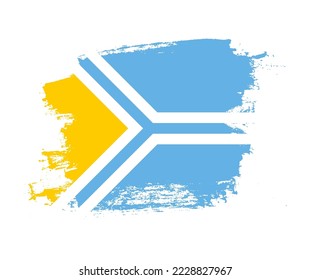 Artistic Tuva national flag design on painted brush concept