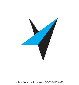 artistic two coloured triangle logo vector