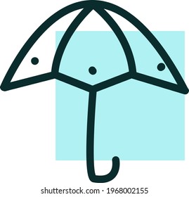 Paraguas artísticos, ilustración de iconos, vector sobre fondo blanco