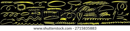 Artistic underline strokes and crisp highlight accents merge with marker marks to build a flowing line pattern enriched by repeated underline curves and highlight flashes.