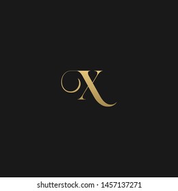 Artistic unique minimal geometric patterned X initial based letter icon logo