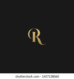 Artistic unique minimal geometric patterned R initial based letter icon logo