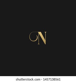 Artistic unique minimal geometric patterned N initial based letter icon logo