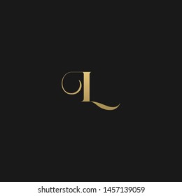 Artistic unique minimal geometric patterned L initial based letter icon logo