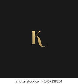 Artistic unique minimal geometric patterned K initial based letter icon logo