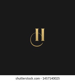 Artistic unique minimal geometric patterned h initial based letter icon logo