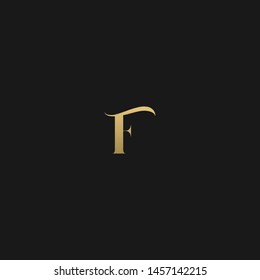 Artistic unique minimal geometric patterned F initial based letter icon logo
