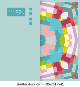 Artistic universal card template. Abstract hand drawn doodle background. Design for poster,card, invitation,cover. Colorful geometric pattern. Tribal ethnic ornament. Vector Modern art, trendy texture