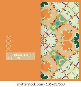 Artistic universal card template. Abstract hand drawn doodle background. Design for poster,card, invitation,cover. Colorful geometric pattern. Tribal ethnic ornament. Vector Modern art, trendy texture