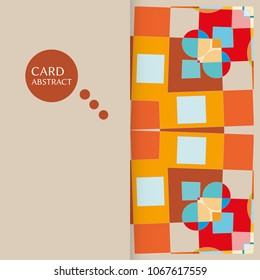 Artistic universal card template. Abstract hand drawn doodle background. Design for poster,card, invitation,cover. Colorful geometric pattern. Tribal ethnic ornament. Vector Modern art, trendy texture