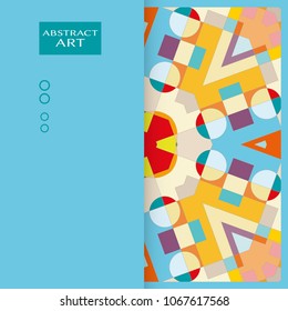 Artistic universal card template. Abstract hand drawn doodle background. Design for poster,card, invitation,cover. Colorful geometric pattern. Tribal ethnic ornament. Vector Modern art, trendy texture